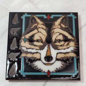 Masterworks "Wolf" Ceramic Tile Trivet